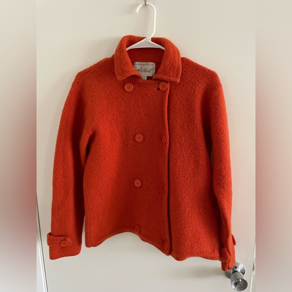 Lord & Taylor The American Women’s Orange 100% Wool . Size S